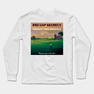 End UAP Secrecy - Contact Your Officials - Retro 'Farm' Variant Long Sleeve T-Shirt